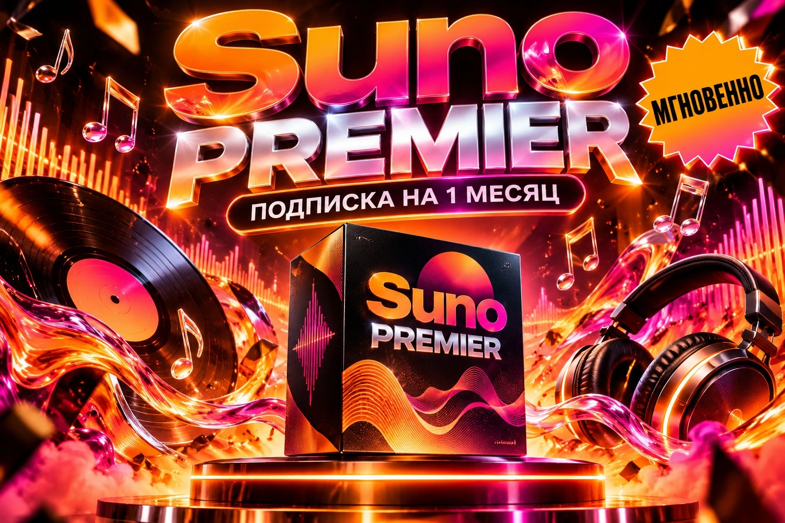 Suno Premier на 1 месяц, официальная подписка