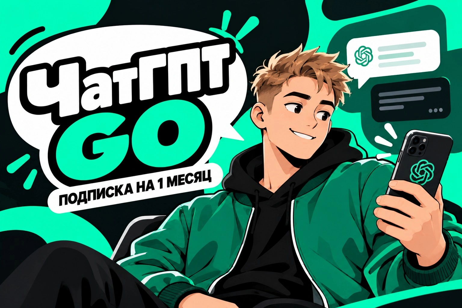ЧатГПТ Go на 1 месяц, официальная подписка