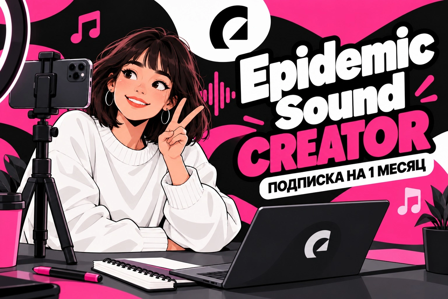 Epidemic Sound Creator на 1 месяц, официальная подписка