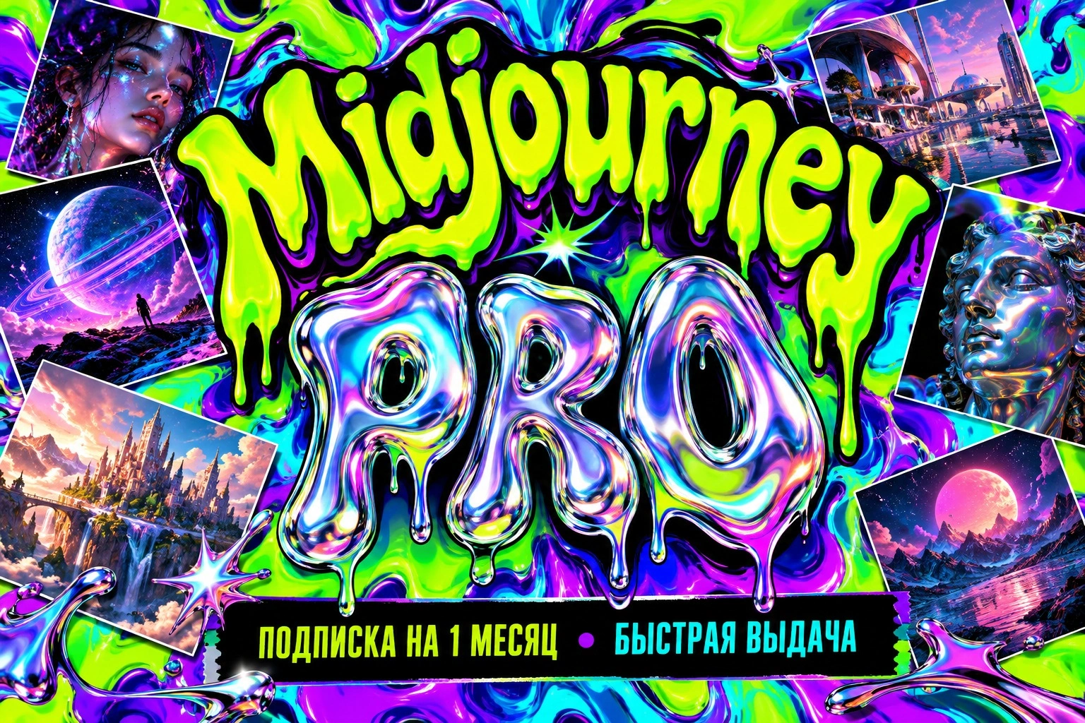 Midjourney Pro на 1 месяц, официальная подписка