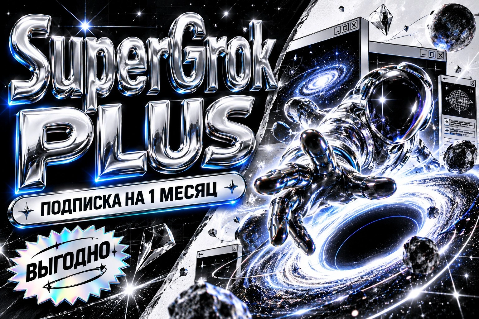 SuperGrok Plus на 1 месяц, официальная подписка Grok