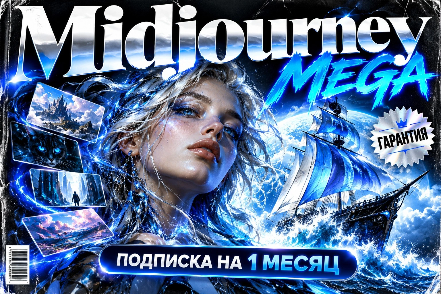 Midjourney Mega на 1 месяц, официальная подписка