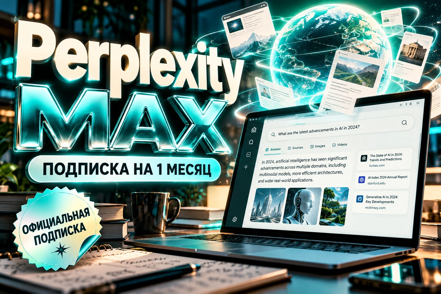 Perplexity Max на 1 месяц, официальная подписка