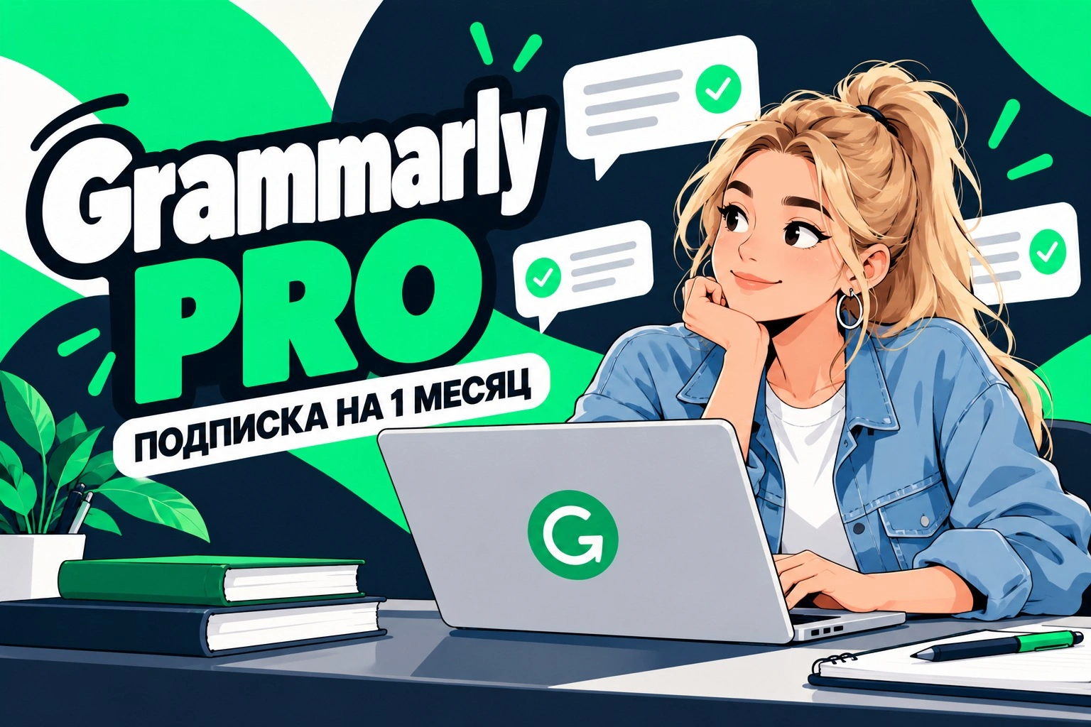 Grammarly Pro на 1 месяц, официальная подписка
