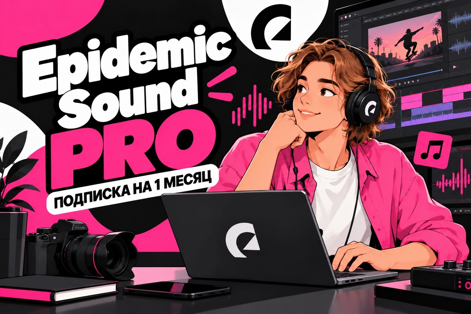 Epidemic Sound Pro на 1 месяц, официальная подписка